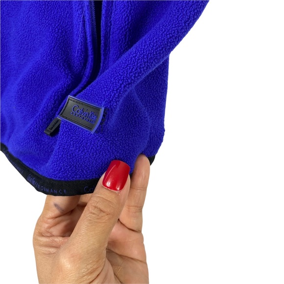 Calvin Klein Purple fleece Cute Warm vest zipped sleeveless jacket women Small - Picture 9 of 9